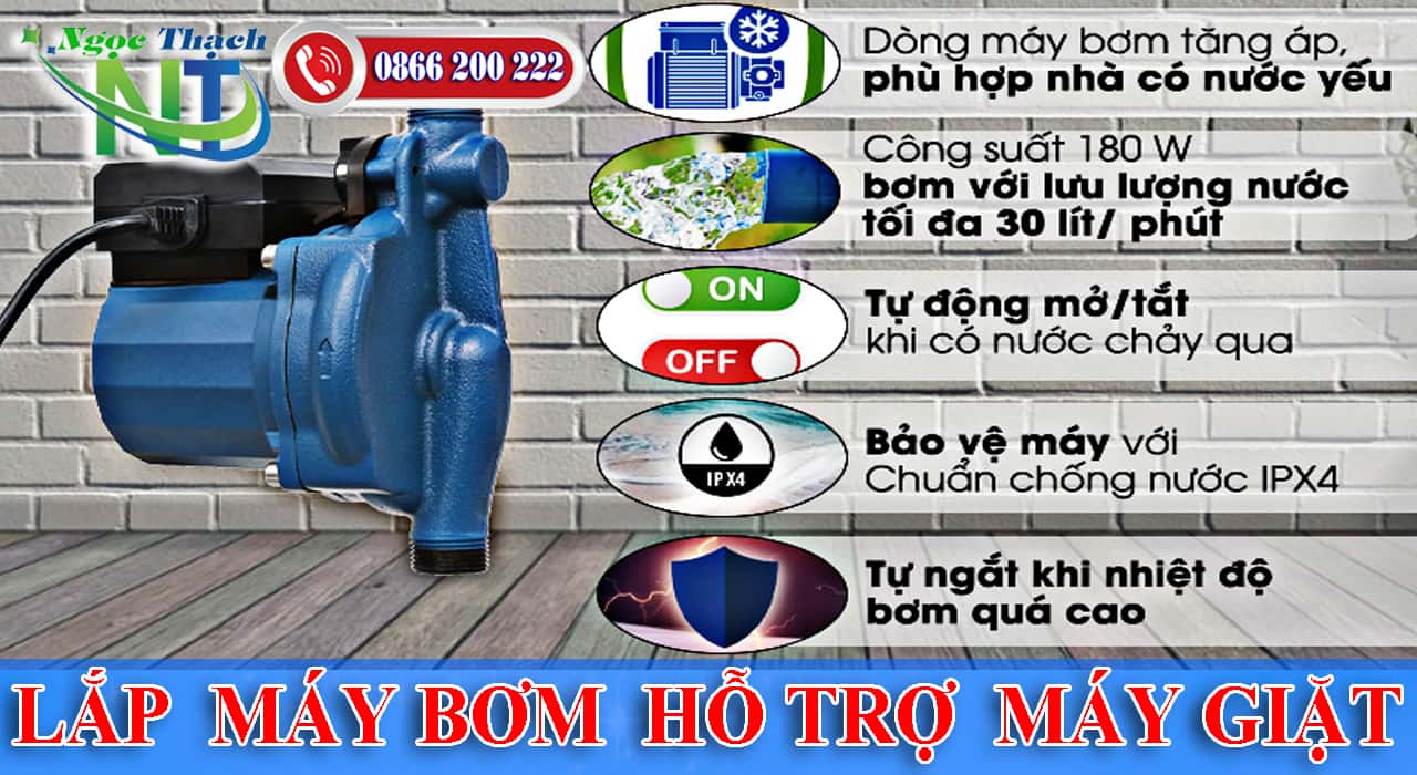 Lắp đặt máy bơm tăng áp hỗ trợ máy giặt (6)