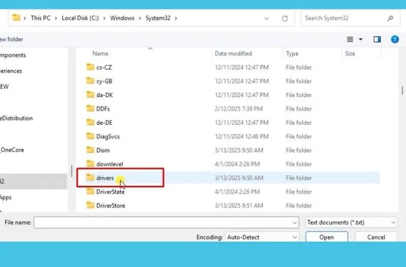 Tiếp tục vào thư mục drivers