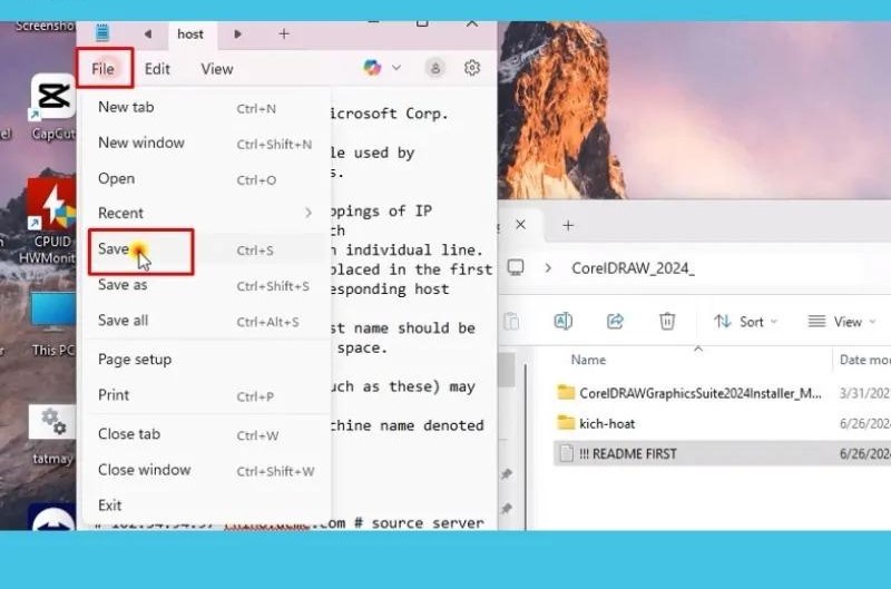 Vào File > Save để lưu lại thay đổi