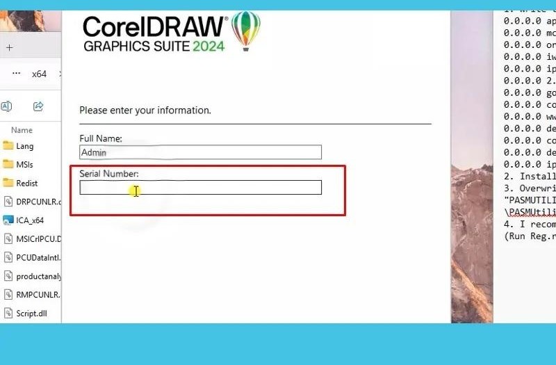 Dán mã vào ô Serial Number trong giao diện cài đặt