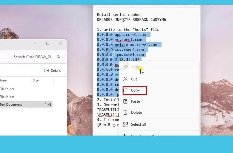 Sao chép nội dung được hướng dẫn trong file READM