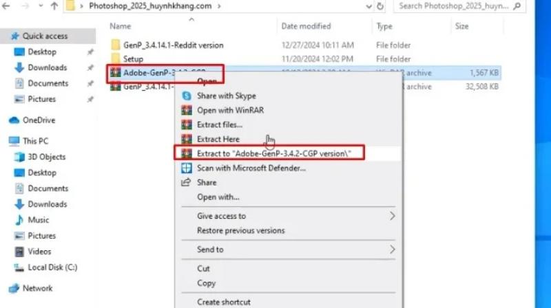 Giải nén thư mục