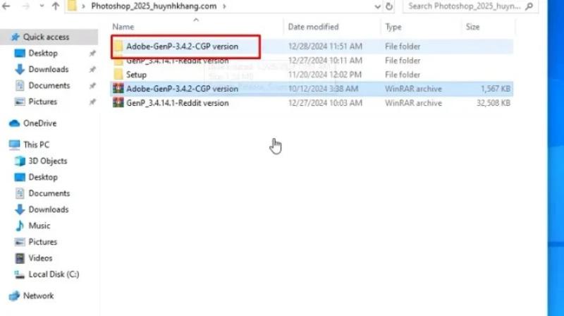 Vào thư mục đã giải nén