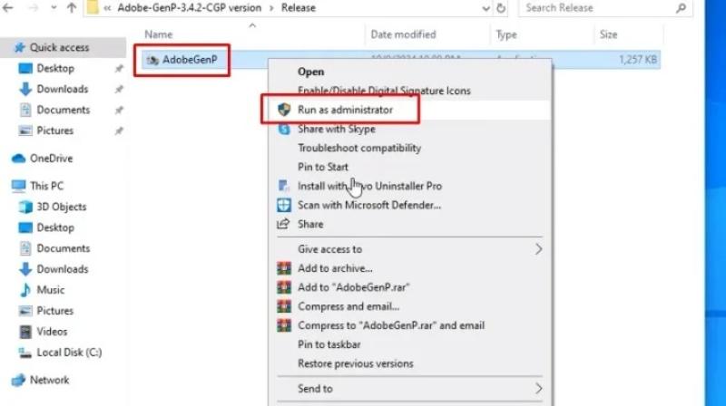 Khởi động với quyền admin